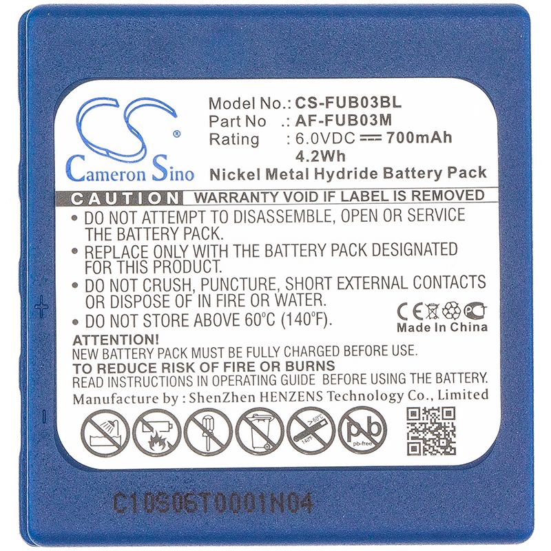 Batterie 800mAh pour batterie radio HBC FUB 3A BA203060, BA222060, 6V