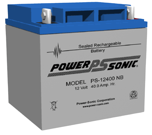 Power-Sonic PS-12400 Battery, AGM 12V/40AH With Nut & Bolt Terminals ...