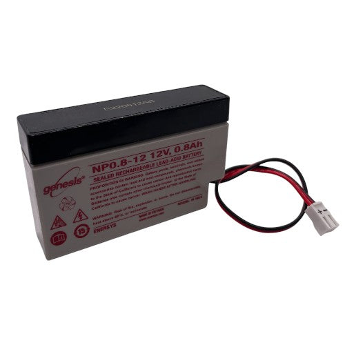 Enersys Genesis NP0.8-12 Battery, 12V/0.8AH with Wire Leads & Connector