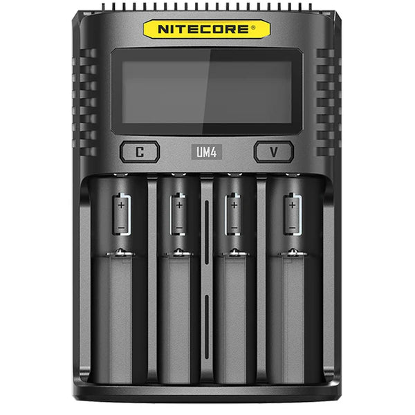 Nitecore UM4 Charger, Intelligent 4 slot USB Capable for Nicad, NiMh, Li-Ion Cells