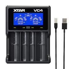 XTAR VC4 Battery Charger, USB Compatible for Li-Ion NiMh, Intelligent Functions