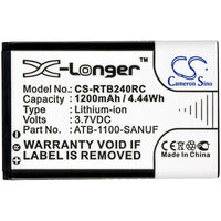 RTI 41-500012-13,  ATB-1100-SANUF Replacement Battery for Remote Control
