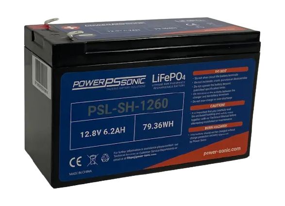 Power-Sonic PSL-SH-1260 Battery - Rechargeable Lithium, 12.8V/6.2AH