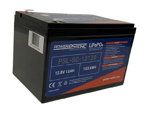 Power-Sonic PSL-SC-12120 Battery - LIFEPO4 12.8V/12AH Rechargeable Lithium