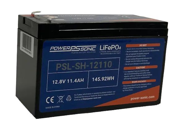 PSL-SH-12110 Battery by Power-Sonic - Rechargeable LIFEPO4 12.8V/11.4AH