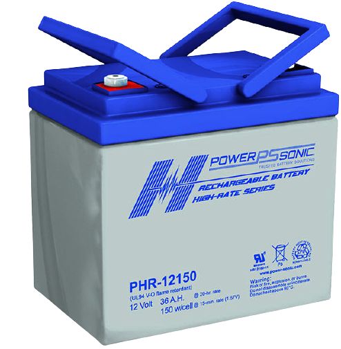 Powersonic PHR-12150 High Rate Sealed Lead Acid Battery,12V/36AH with insert terminals (T6)
