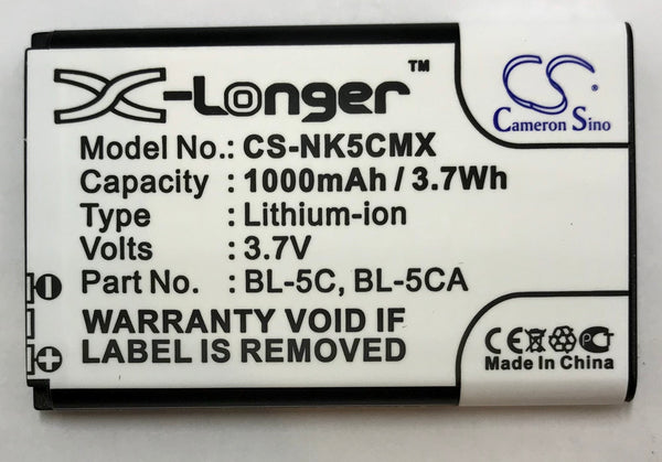 In Stock - In CANADA - $15.95e.  BBM Battery supplies the CS-NK5CMX Battery for your Nokia Cell Phone.