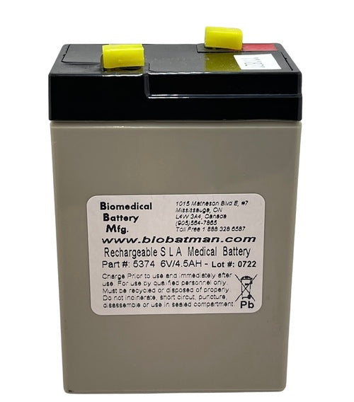 B, Braun Intelligent Pump 521 Plus, 522 Battery - Sealed Lead Acid 6V/4.5AH