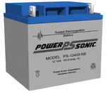 Power-Sonic PS-12400 Battery, AGM 12V/40AH with Nut & Bolt Terminals