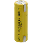 Nickel Cadmium A Size Battery with Solder Tabs, 1.2V/1400mAh