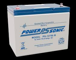 Powersonic PS-12750B, 12V/75AH Sealed Lead Acid with M6 Terminals (Inset)